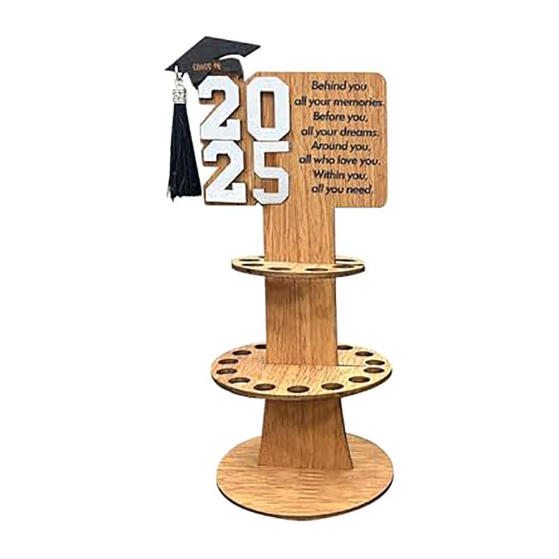 

Graduation Wooden Money Holder Tower Cash Storage Rack Class Of 2025 Graduates Money Holder Party Decoration белый