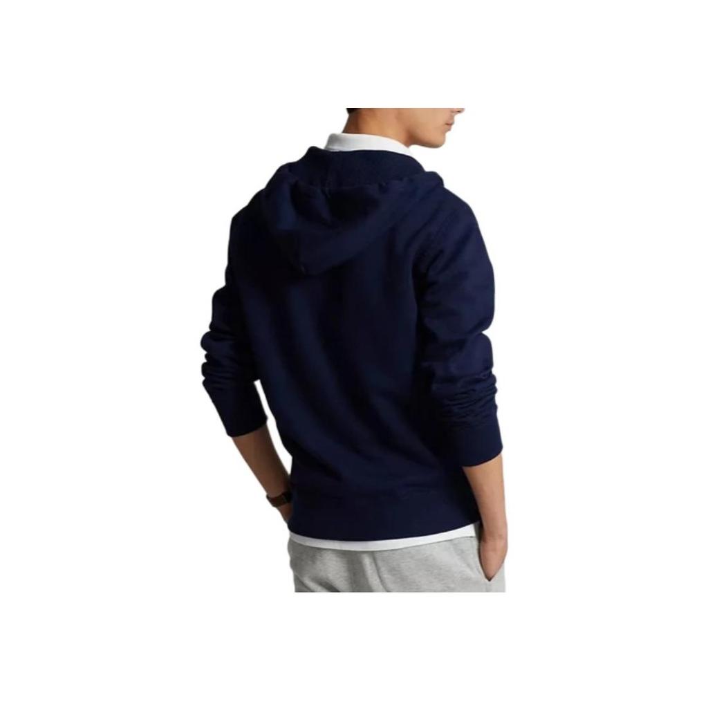Polo Ralph Lauren Gold Logo Hooded Long Sleeve Sweatshirt Men Sweatshirt Navy-Blue 710584554-004