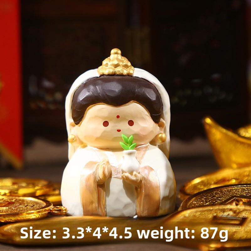 All Wishes Fulfilled: Cute Little ImmortalsGod of Wealth Happiness Prosperity and Longevity Desktop Decorative Resin Handicrafts