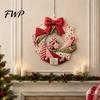 Rustikales Weihnachtsornament-Herstellungs-Stoffkranz DIY-Kit, Patchwork Anfängerfreundliches Handgemachtes Feiertagshandwerk Festliches Handwerk Geschenk für Mama Dekoration
