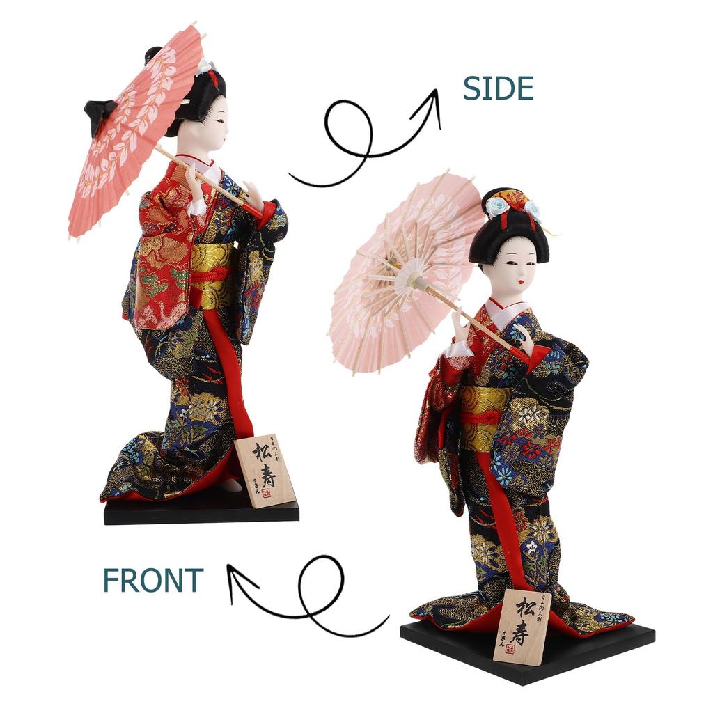 TEHAUX Japanese Doll, Japanese Souvenir, Japanese Kimono Doll, Geisha Doll Model, 30cm, Decorated, Matsuju