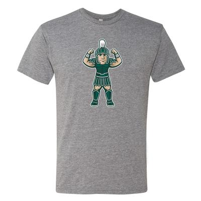 Michigan State Spartans Flexing Sparty - NCAA University Shirt- Premium Heather