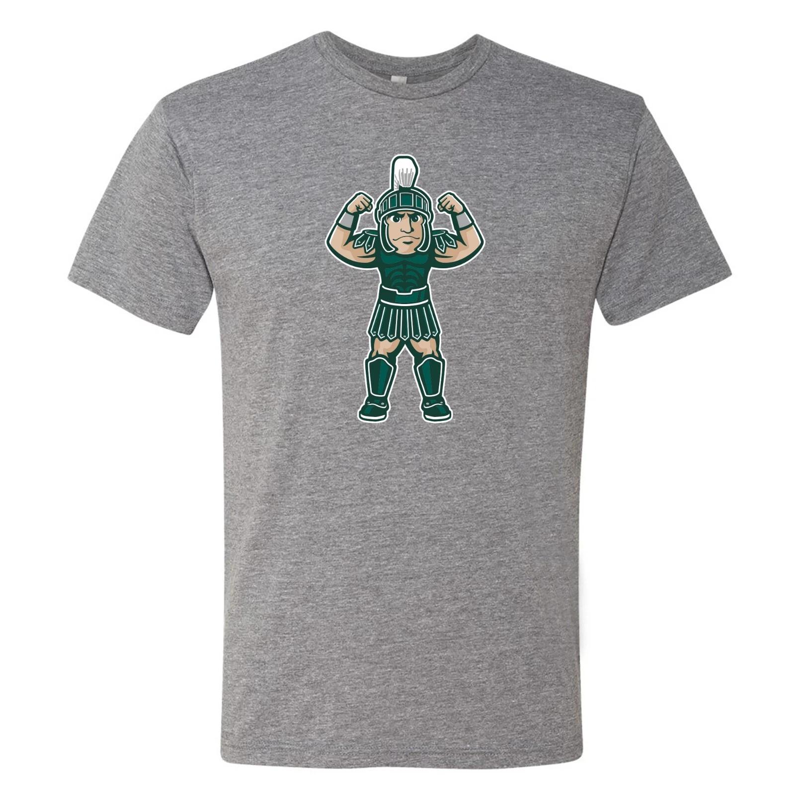 Michigan State Spartans Flexing Sparty - NCAA University Shirt- Premium Heather M