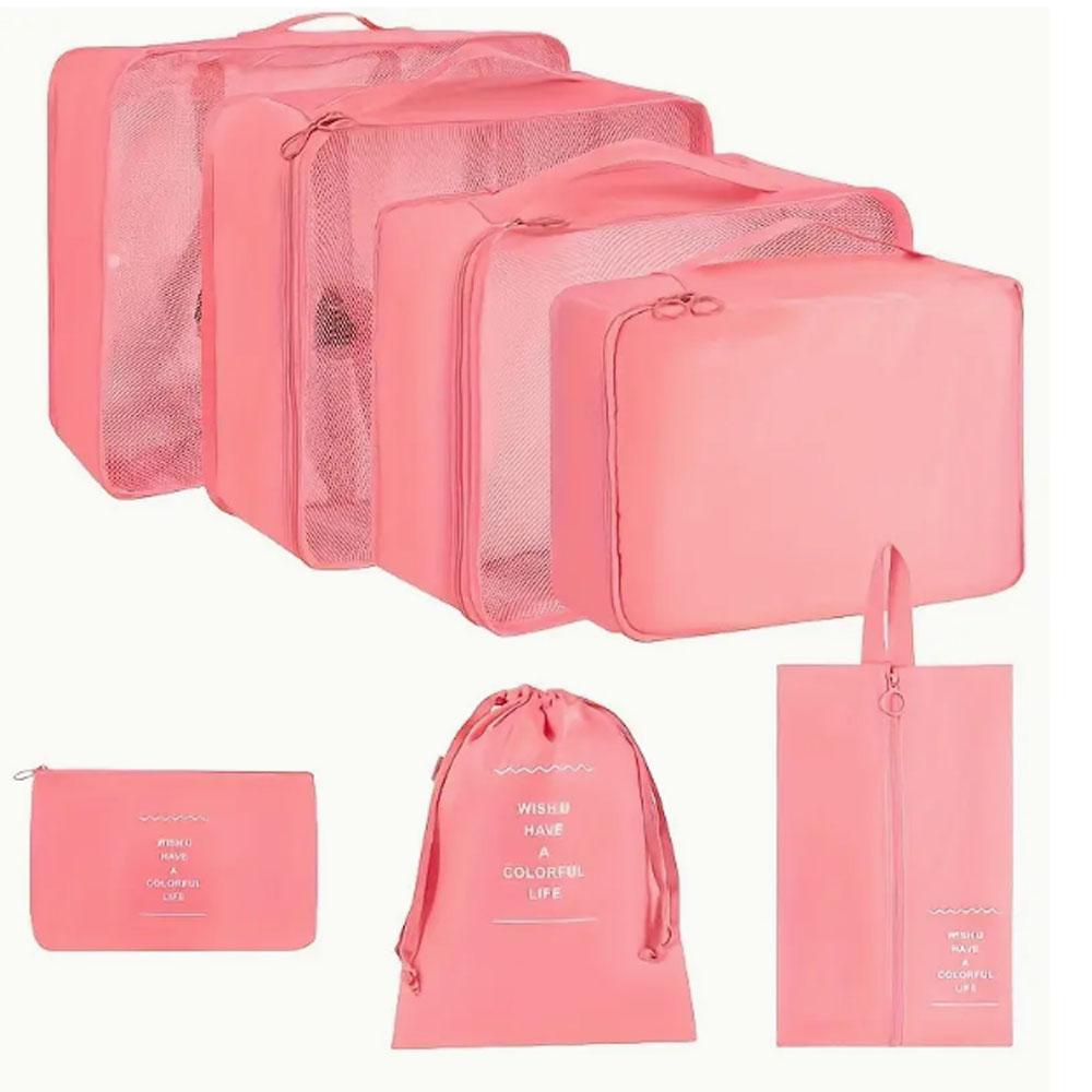 7-piece large-capacity travel organizing set - Durable nylon packaging cube, suitable for clothes, trousers, shoes and socks - p