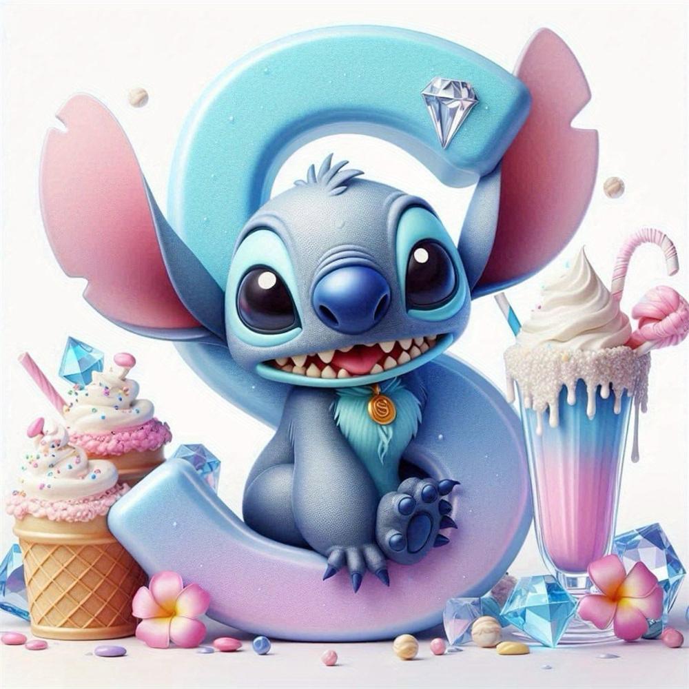 Disney Bordado de Diamantes Punto Mosaico de Dibujos Animados Novedad 26 Letras Pintura Imagen de Pedrería Helado Decoración Habitación Infantil