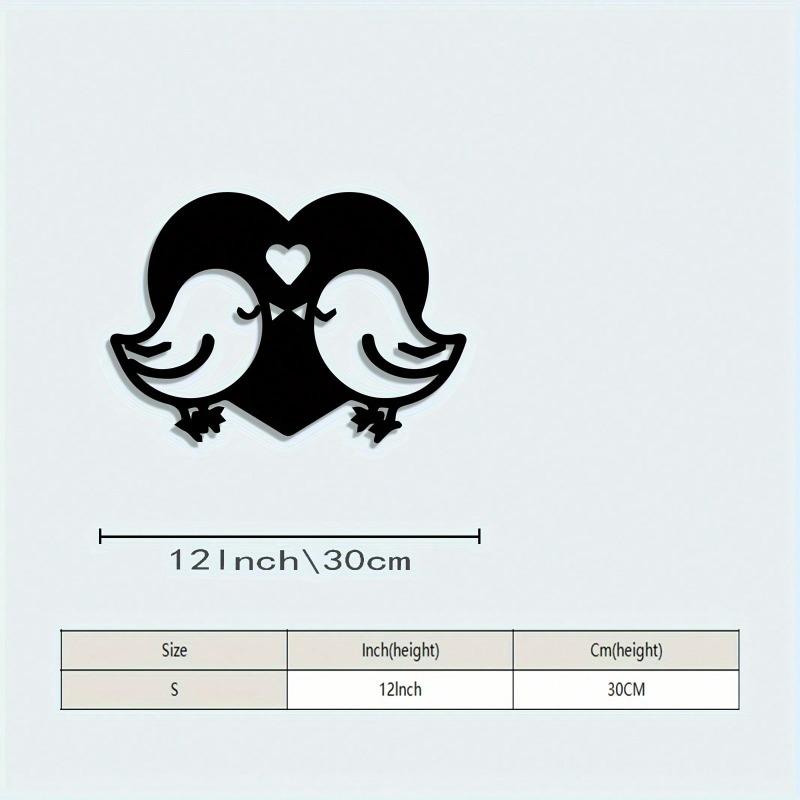 1Pc Rust Resistant Modern Lovebirds Metal Wall Art Sculpture Romantic Wedding Valentine Gift for Bedroom Garden Fence Decor