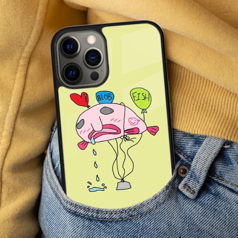 Cute Blobfish Soft Phone Case for iPhone 17 Air 16e Pro max 15 Pro 13 14 Plus 11 12 MagSafe Magnetic Coque