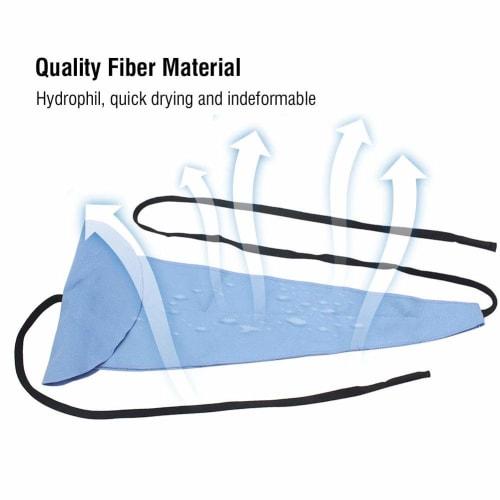 Reusable, absorbent cleaning swab for wind instruments, including saxophone, alto, tenor saxophone, and flutes. Blue maintenance tool.