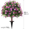 Artificial Chrysanthemum Garden Stake with Eucalyptus Accent - Decorative Faux Greenery