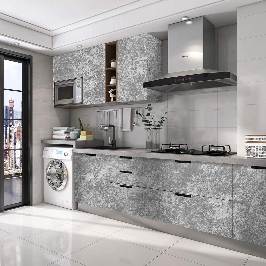 Faux Cement Contact Paper Gray Cement Peel and Stick Wallpaper Concrete Self Adhesive Waterproof Vinyl Wallpaper for Home Decor