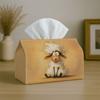 2D Flat 1pc Sheep Design Print Tissue Box Featuring a Soft, Minimalist, And Playful Holder, Ideal for Use In The Bathroom, Living Room, Bedroom, Dress