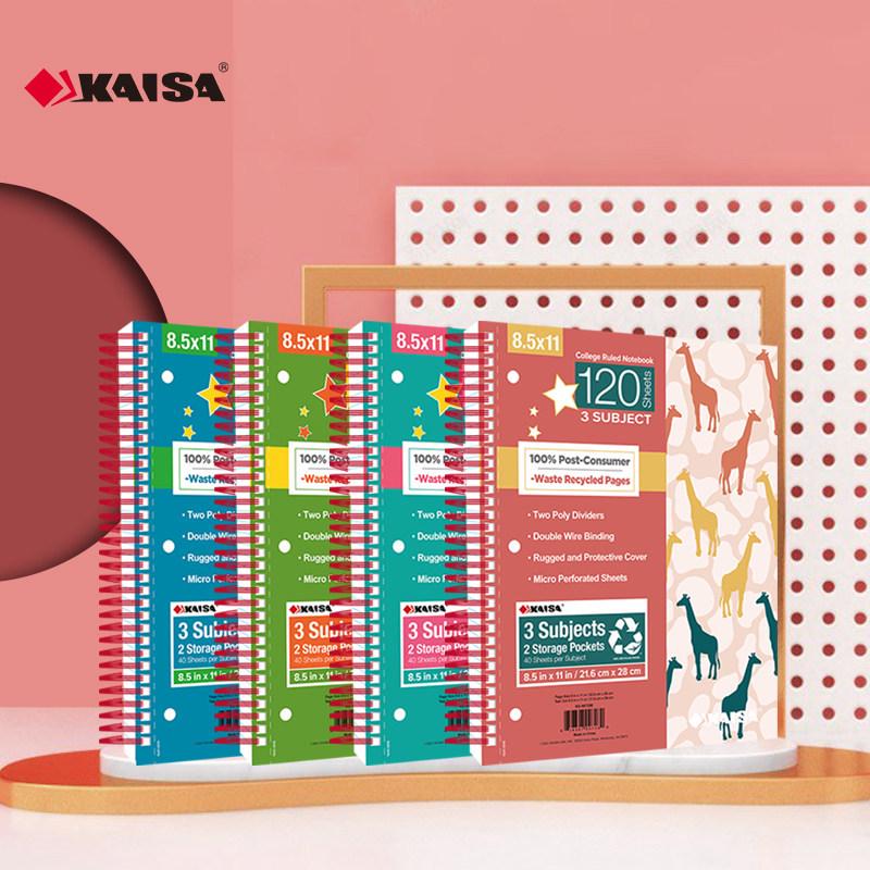 Kaisa American Inspiration Spiral Notebook - Sectioned for College and Graduate Exams, Loose-leaf