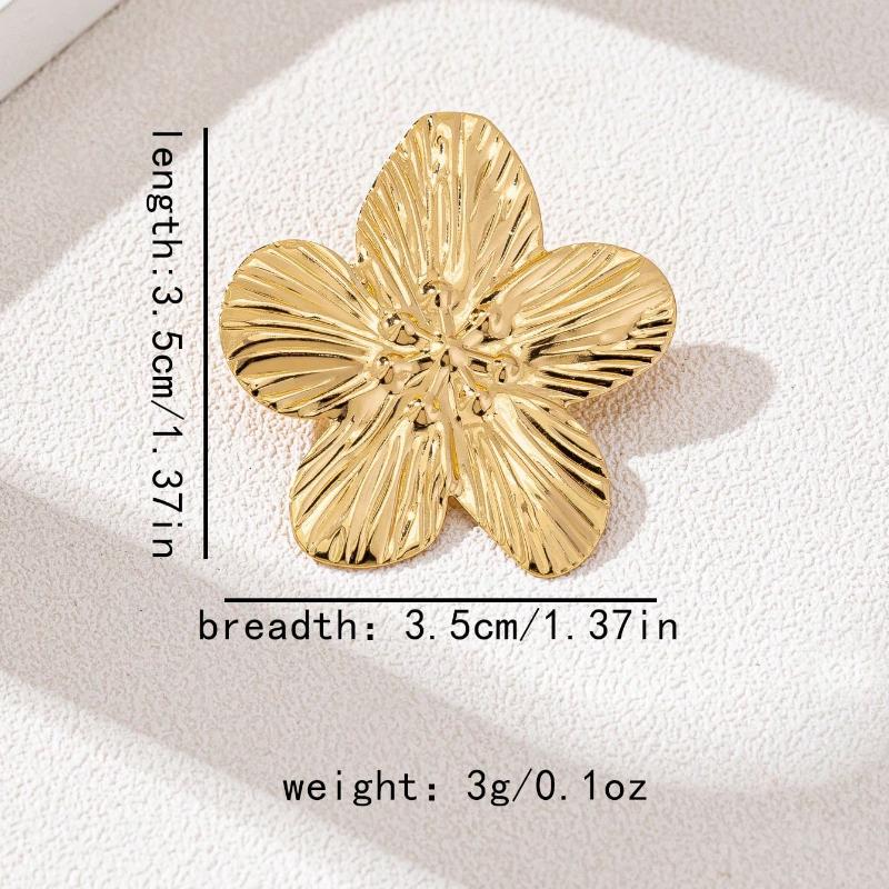 1 Pc Vintage Minimalist Golden Metal Delicate Floral Brooch Pin, Daily/Party/Wedding Suitable, Friend Gift