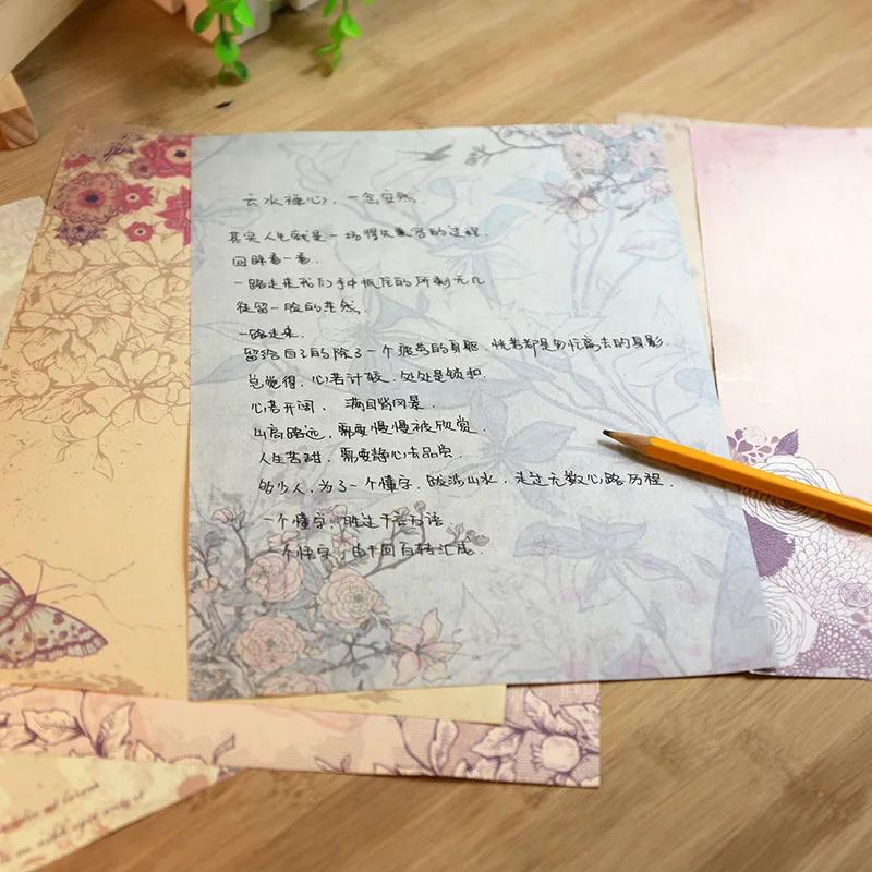 10pcs Vintage Letter Pads for Envelope Postcards Letter Paper Message Notes Paper Sheets Korean Stationery Office Supplies