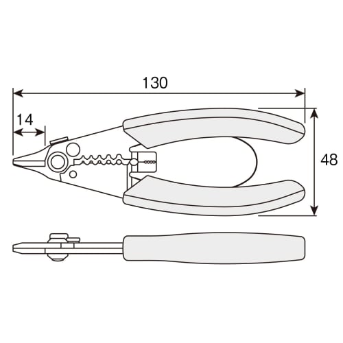 HOZAN P-970 Wire Stripper for Millimeter-Sized Wires, 130mm Long, 58g Weight, Lightweight and High-Precision