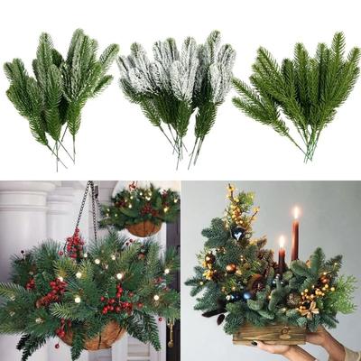 10/20 Stück Weihnachts-Kiefernzweige Weihnachtsdekoration Künstliche Falsche Pflanze Kiefernnadeln Kranz DIY Weihnachtsbaum Heimdeko Neujahr