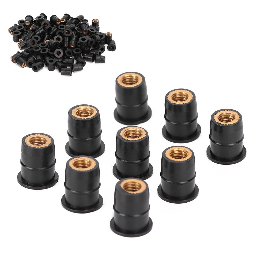 100PCS Well Nut M6x0.8mm Rubber Modification for Motorcycle ATV Windscreens Body