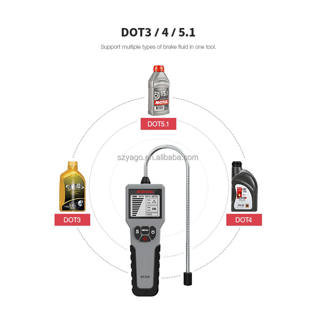 Ediag BF200 Brake Fluid Tester Pen With 5 LED Car DOT3 BF 200 Tester Support DOT3, DOT4, DOT5.1