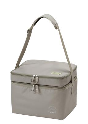 Cold Bag Cooler Bag Foldable Storage Double Room Cooler Bag Capacity 3L (Upper)11L (Lower) Khaki Monte UE-647