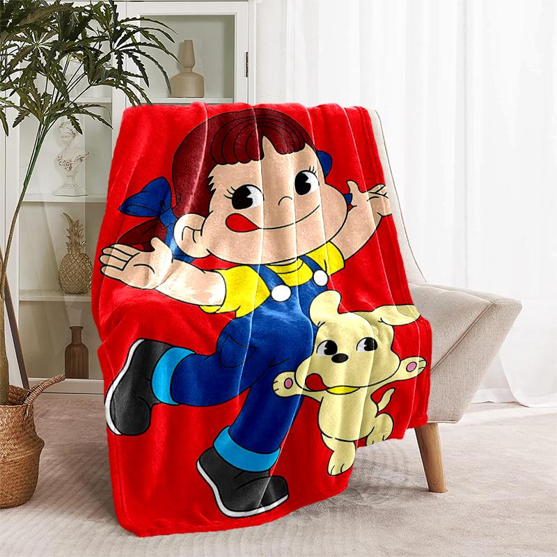 1pc Blanket Peko Chan Print Design, Lightweight Blanket for Sofa, Bed- Soft &Warm, Gift for All Seasons like Christmas, Halloween