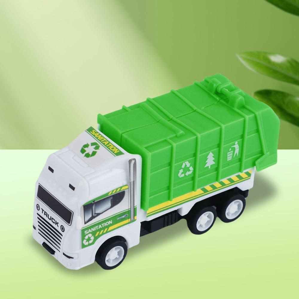 Friction Powered Pull Back Car Pull Back Mechanism Construction Vehicle Toys Crane Truck  Boys Gift Green2