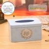 Rose Garland Iron Tissue Box with Spring Base