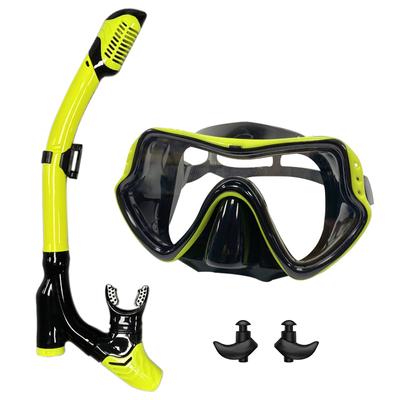 QYQ Dykningsmask Professionell Snorkel Dykningsmask och Snorklar Glasögon Dyknings Simning Lätt Andning Tubset Snorkelmask