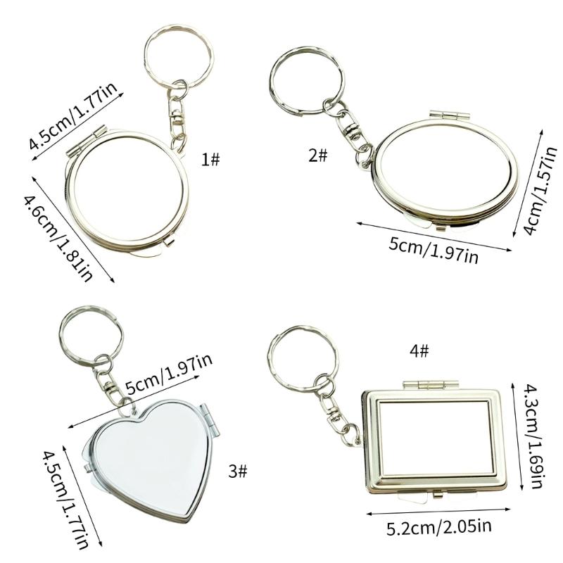 Portable Double Sided Mini Compact Mirror Keychain for Makeup Touch Ups On the Go Ideal for Travel and Daily Use