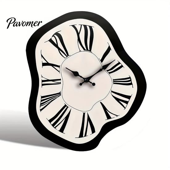 Nicht tickende Holz uhr Moderne unregelmäßige hölzerne Wanduhr, römische Ziffern, leise, nicht tickend, massive hängende Dekoration für Wohnzimmer, Schlafzimmer, Büro