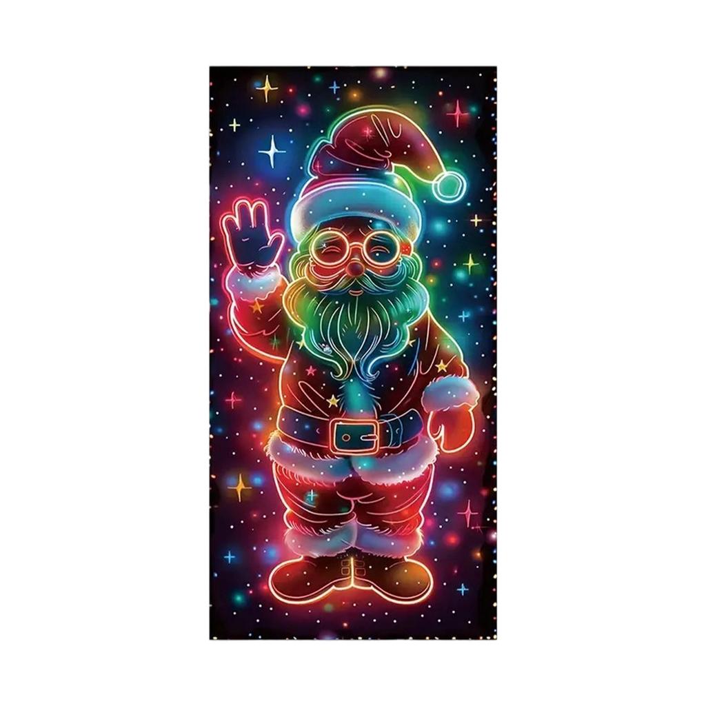 Christmas UV Fluorescent Door Banner/cover Background/holiday Party Decoration/Christmas Decorative Hanging Cloth