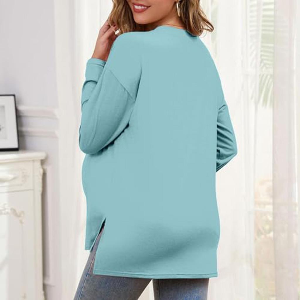 Women's Solid Color Long Sleeved Fashionable Women's Casual Top