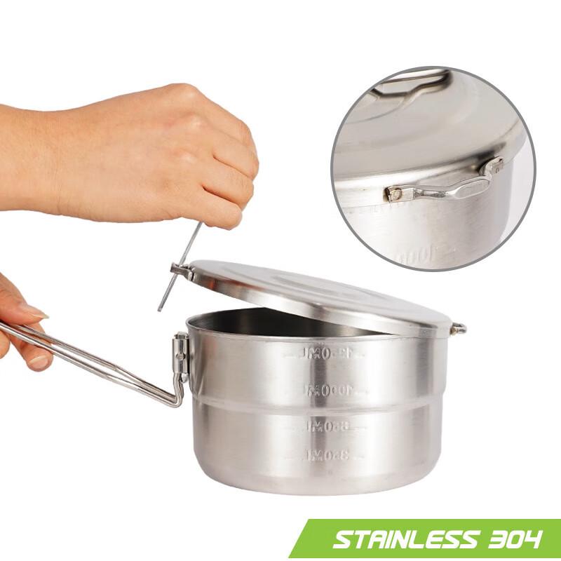 Outdoor Camping 304 Stainless Steel Bento Cook Pot