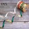 Seasonal Foil Ribbon for Party Decor Christmas Gold Ribbon, Merry Decorative Fabric Glittering Text Holiday Gift Packing, Xmas Decorations Stamping