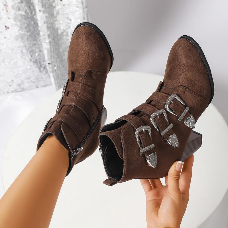 Fashion Women Ankle Boots High Heels Shoes Elegant Chunky Women Boots Designer 2025 New Summer Brand Goth Chelsea Gladiator Botas Mujer