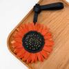 Stylish PU Leather Sunflower Key Holder Versatile Bag Charm Decoration Unisex Keychain Fashion Accessory