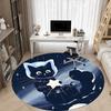 1pc Night Space Cat Office Round Area Rug,  Mat Suitable ForOffice, Under Office Chairs Bedroom Living Room Home Decor, Room Deco