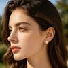 Yousheng 6 Pairs Stud Earrings High Gloss Imitation Pearls Faux Opal Round Square Design Ear Studs Versatile Jewelry
