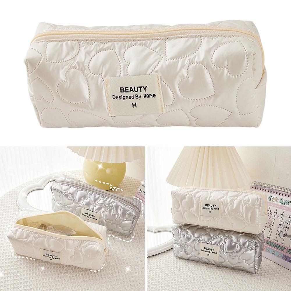 

High Value Pencil Case Cloth Cosmetic Bags Solid Color Pen Bag білий
