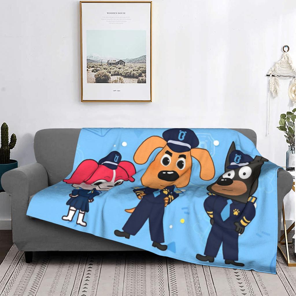 Coperta di Flanella per Bambini con Personaggi dei Cartoni Animati Sheriff Labrador Polizia, Coperte Calde da Divano per Viaggi all'Aperto, Copriletti, Trapunta Sottile