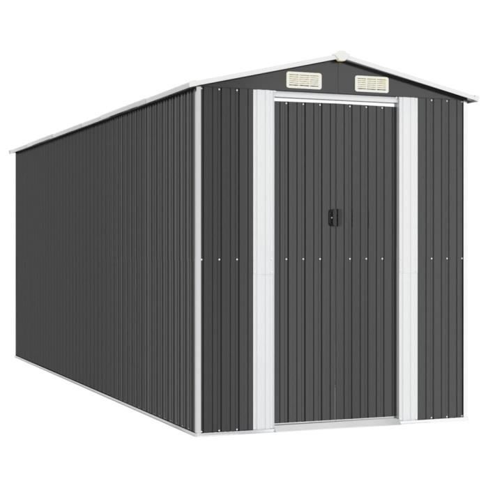 3147453 vidaXL Garden Shed Anthracite 192x523x223 Cm Galvanized Steel
