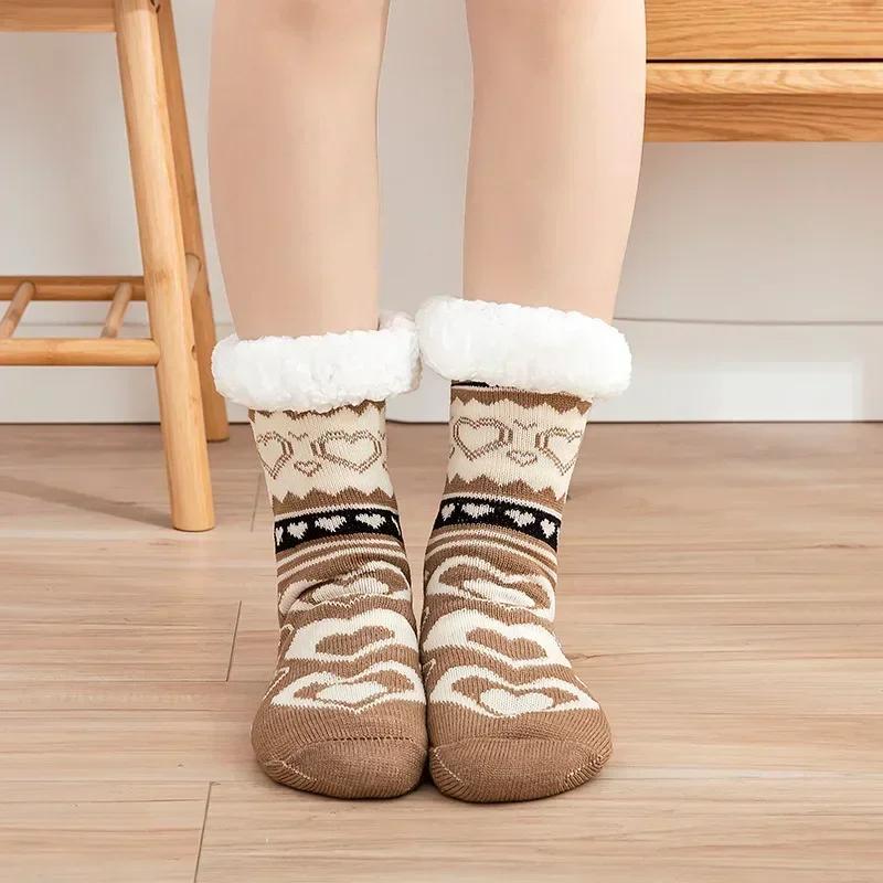 Fuzzy Thermal Socks Women Winter Funny Cat Dog Sloth Cute Kawaii Non Slip Cartoon Sleeping Soft Comfy Female Floor Slippers Sock