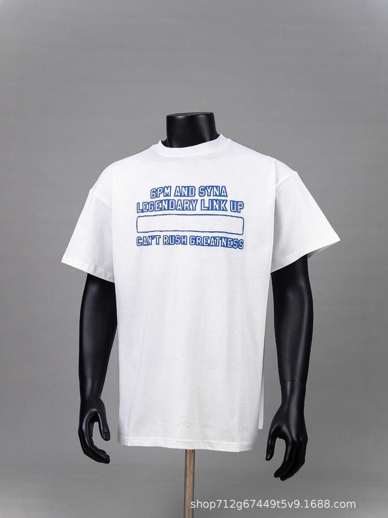 SYNAWORLD Short-sleeved Top Men's and Women's Street Hip-hop Punk Letter Print T-shirt Versatile Casual Casual Versatile