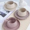 European 250ml Ceramic Cup with Tray Multi-Use Novelty Simple and Elegant Water for Hotel Gifts