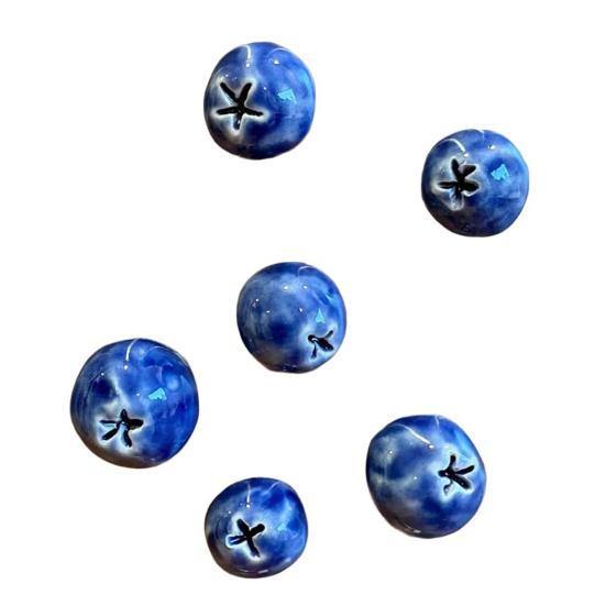 6Pcs 3D Blueberry Fridge Magnet DIY Home Office Kitchen Locker Fridge Resin Mini Berry Fruit Magnetic Decoration Ornament