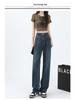 Women's Plus Size High Waist Wide Leg Jeans - Slim Fit, Winter, Thicken, Straight Leg, Loose, Drapey Long Pants