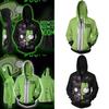 Felpa con cappuccio e zip da uomo stampata Invader Zim in comodo materiale morbido