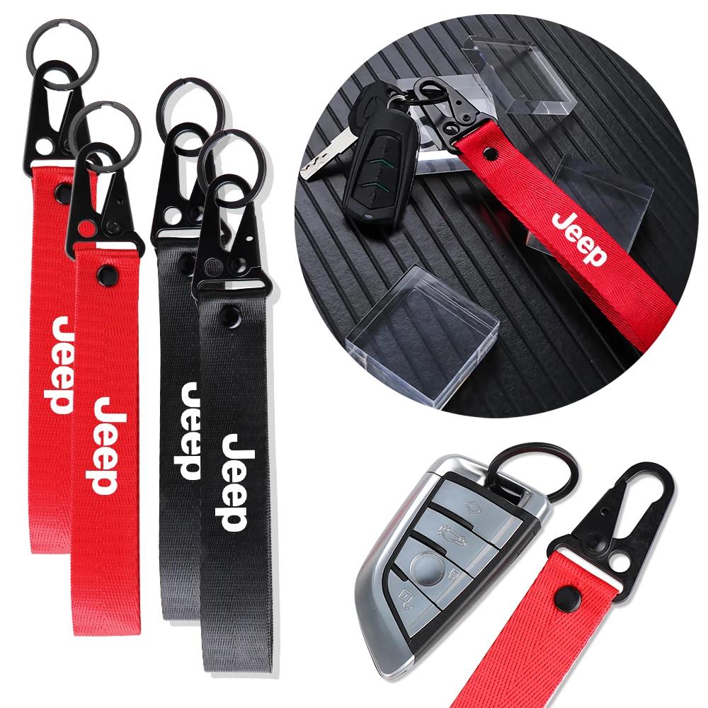 Per Chiave Auto Jeep Striscia Portachiavi in Nylon Distintivo Portachiavi Anello Portachiavi Per JEEP GrandCherokee Renegade Wrangler Compass Patriot A