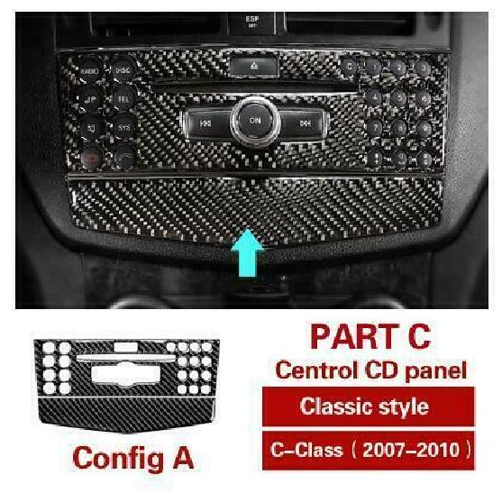 Carbon Fiber Car Central Control panel covers For Mercedes Benz C W204 07-10 LB