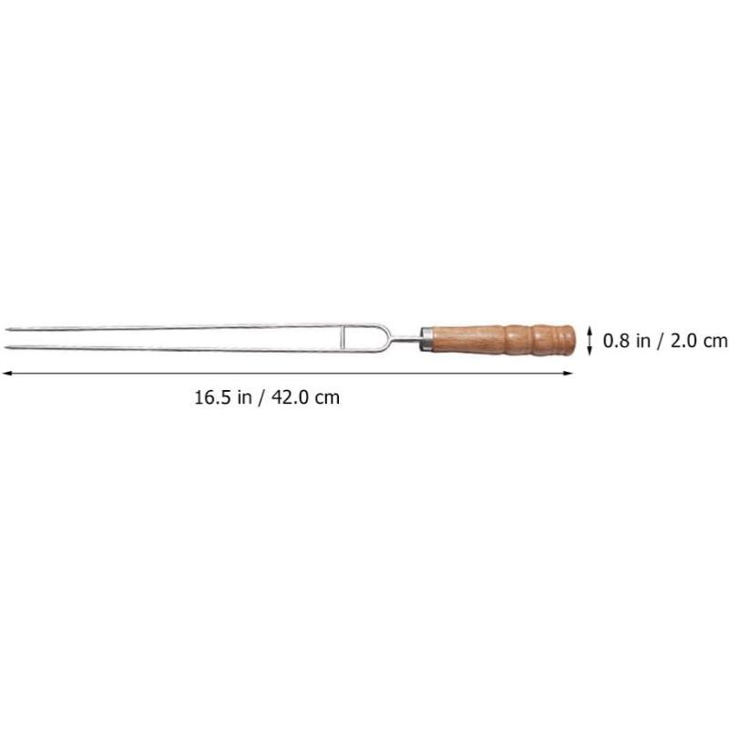 10 PCS/Set Stainless Steel Wire BBQ Skewers Wood Handle Grill Roasting Sticks Outdoor Camping BBQ Tools Storage Bag Kit