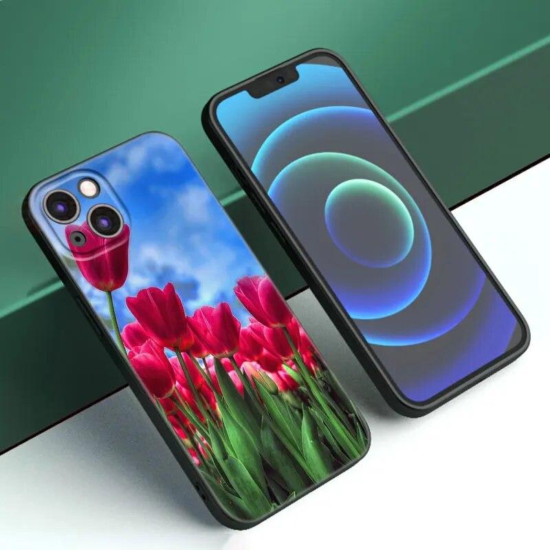 

Чехол для телефона с цветком тюльпана для iPhone Samsung Galaxy Redmi Xiaomi Oppo OnePlus Note SA 7 8 9 10 11 12 13 14 20 21 22 23 53 54 Pro Max Ultra TPU Soft iPhone 6 or 6S